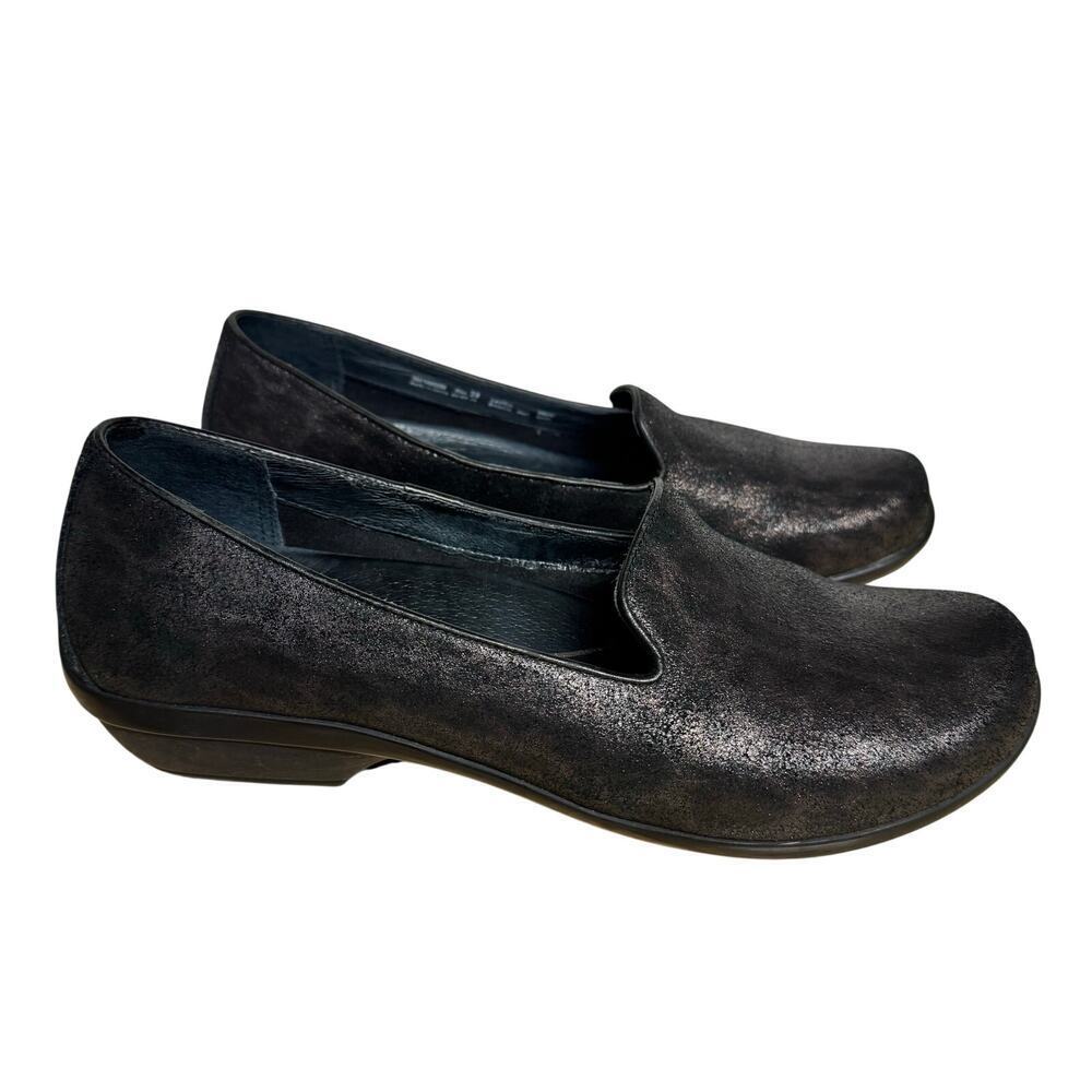Dansko Olivia loafers black metallic leather Size 39 / US 8.5-9 Comfort Classic